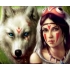 Mona Lisa diamond painting 50x40cm: wolf en vrouw 